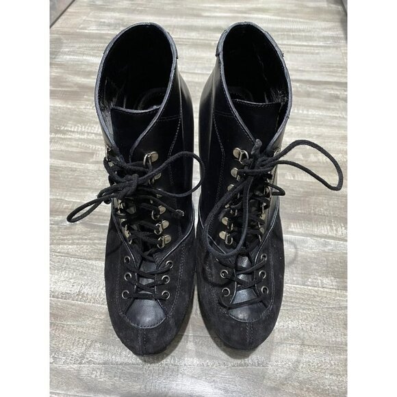 Yves Saint Laurent YSL Ariane 90 platform wedge lace up booties Size 39,5 - Picture 3 of 8